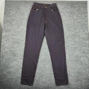 Vintage Hunt Club Jeans Womens 8 Tall Purple Dark Wash High Rise Tapered Denim